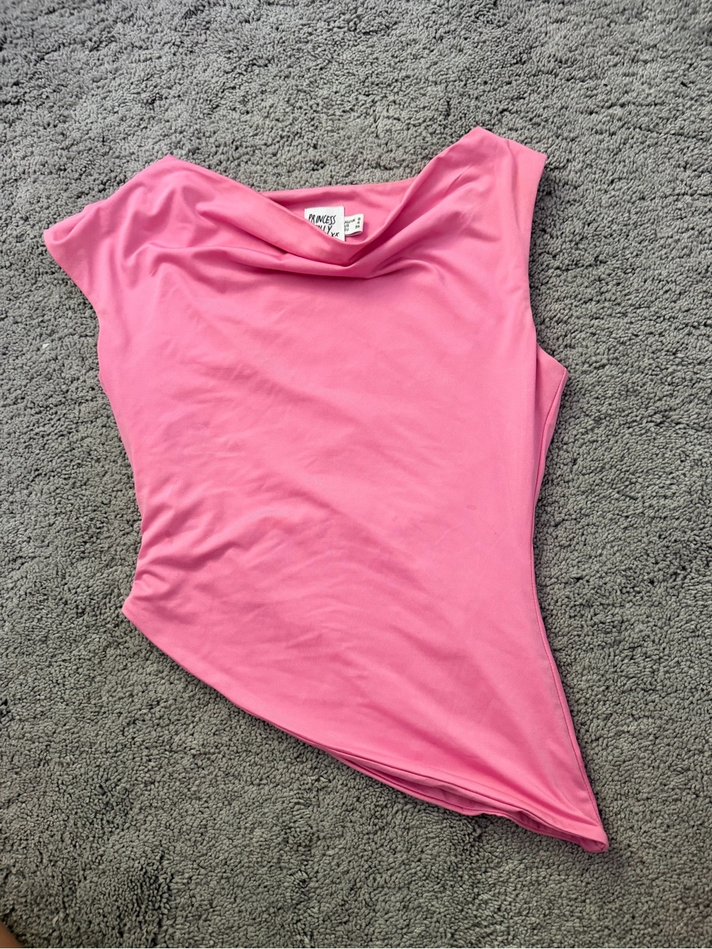 Princess Polly Pink Draped Neck Short Sleeve Top